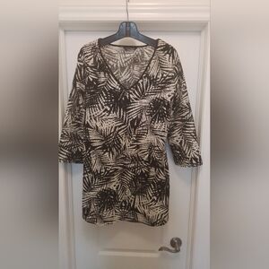 Mario Serrani Monochrome Palm Leaf Tunic